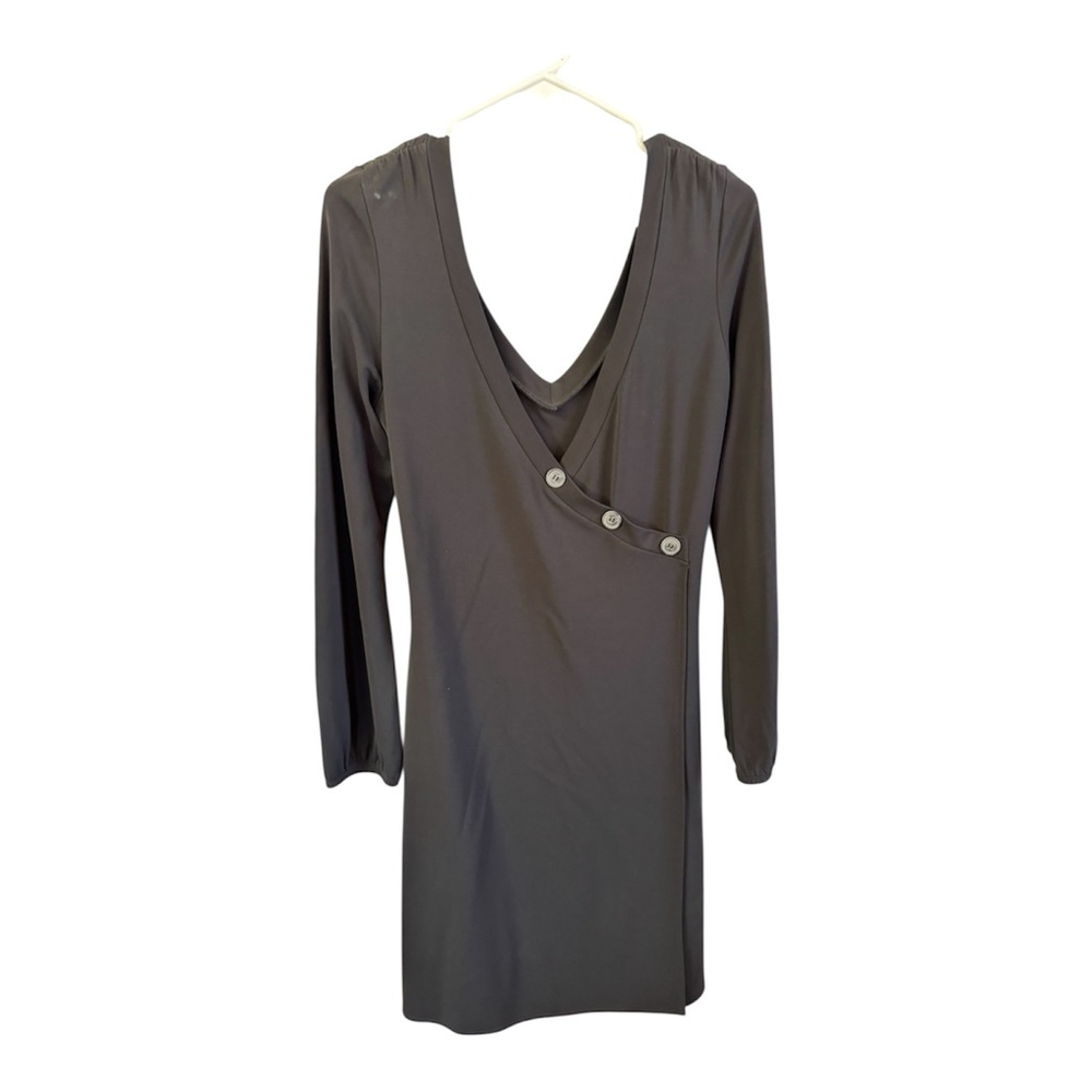 Boston Proper Women's Long Sleeve Wrap (look) Dress Midi Dress